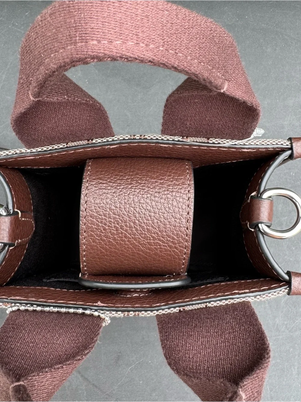 Coach Brown Signature Canvas Mini Tote with Chocolate Trim NWT - Picture 2 of 9